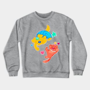 Clown pup and cat Crewneck Sweatshirt